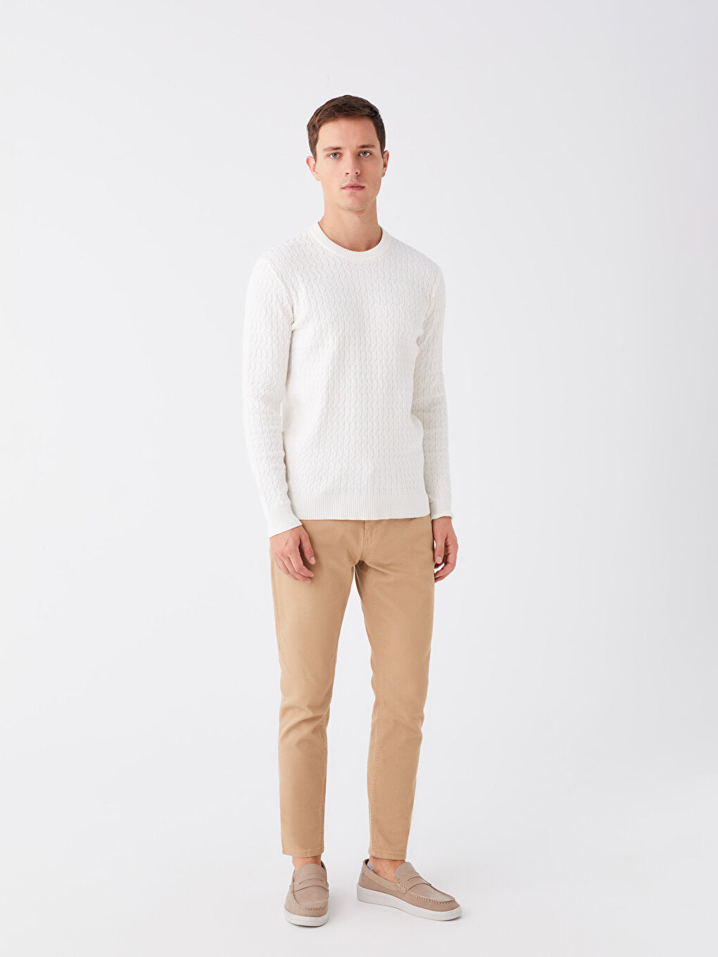 Crew Neck Long Sleeve Men's Knitwear Sweater