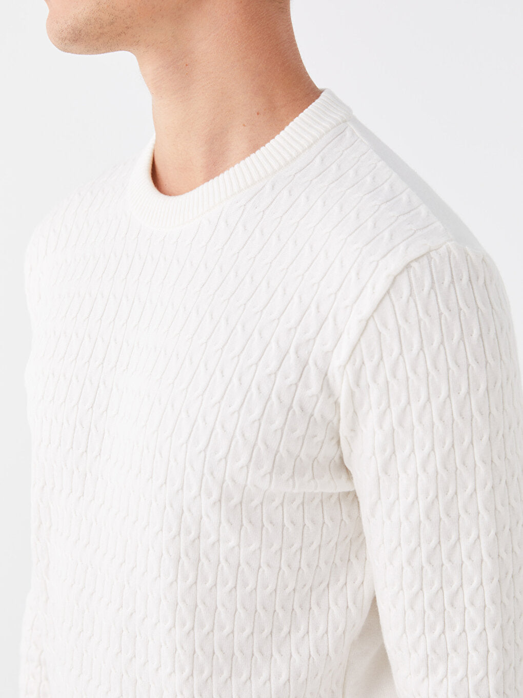 Crew Neck Long Sleeve Men's Knitwear Sweater