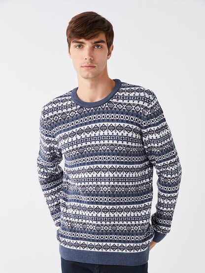 Crew Neck Long Sleeve Men's Knitwear Sweater