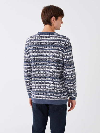 Crew Neck Long Sleeve Men's Knitwear Sweater