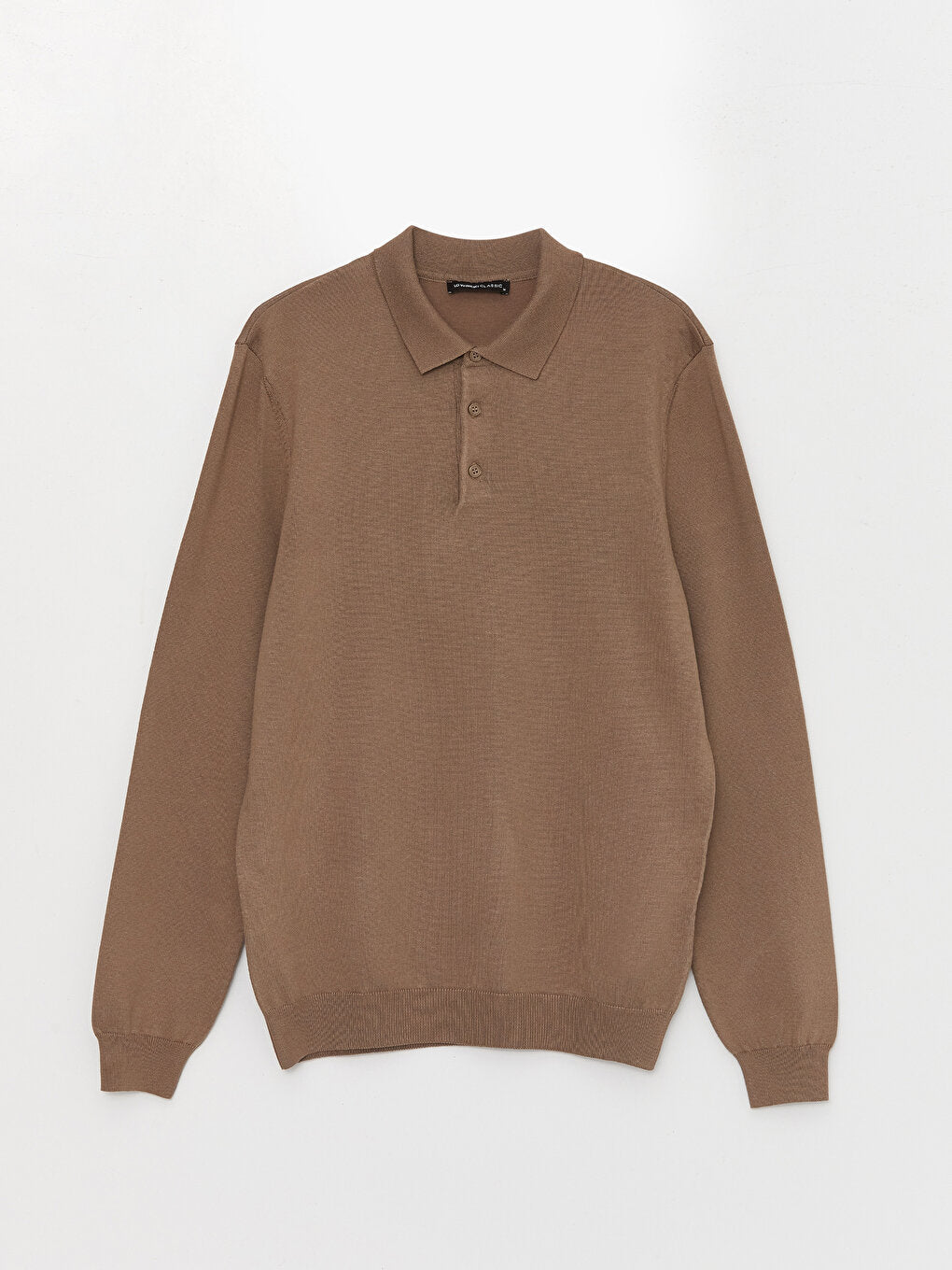 Polo Neck Long Sleeve Men's Knitwear Sweater