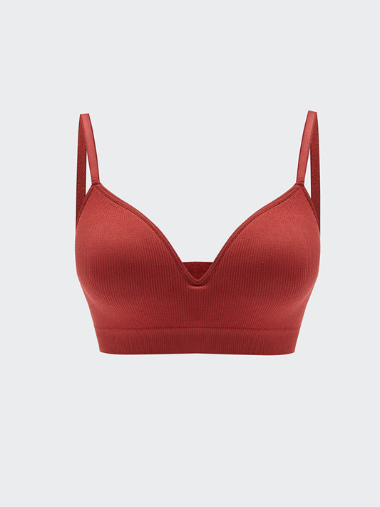 Non-Wireless Padded Plain Seamless T-Shirt Bra