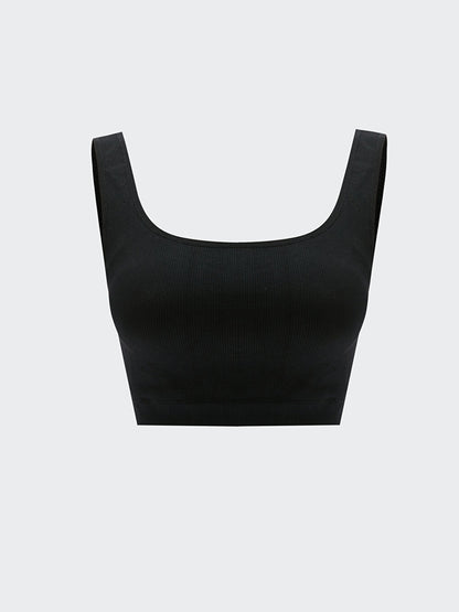 Non-Wireless Padding Plain Seamless Sports Bra