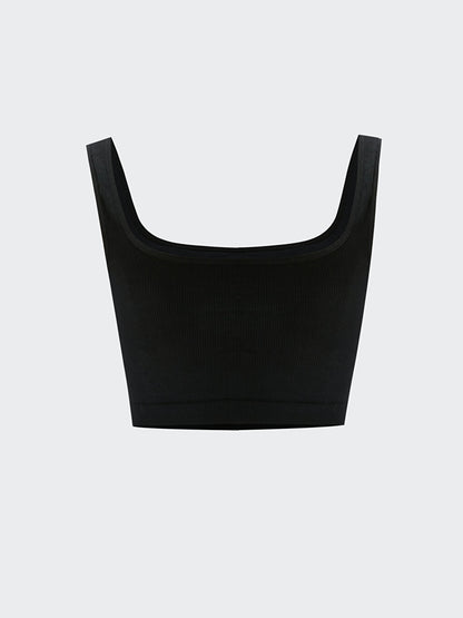 Non-Wireless Padding Plain Seamless Sports Bra