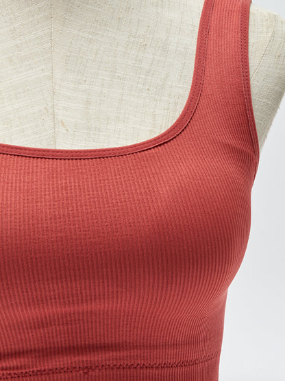 Non-Wireless Padding Plain Seamless Sports Bra