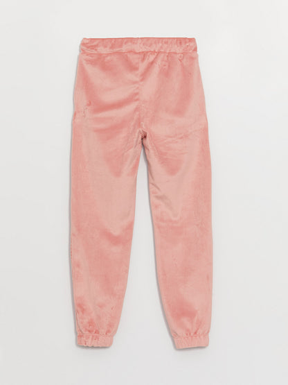 Basic Velvet Girls' Jogger Sweatpants with Elastic Waistband