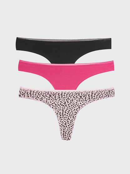 Patterned Thong Panties 3 Pack