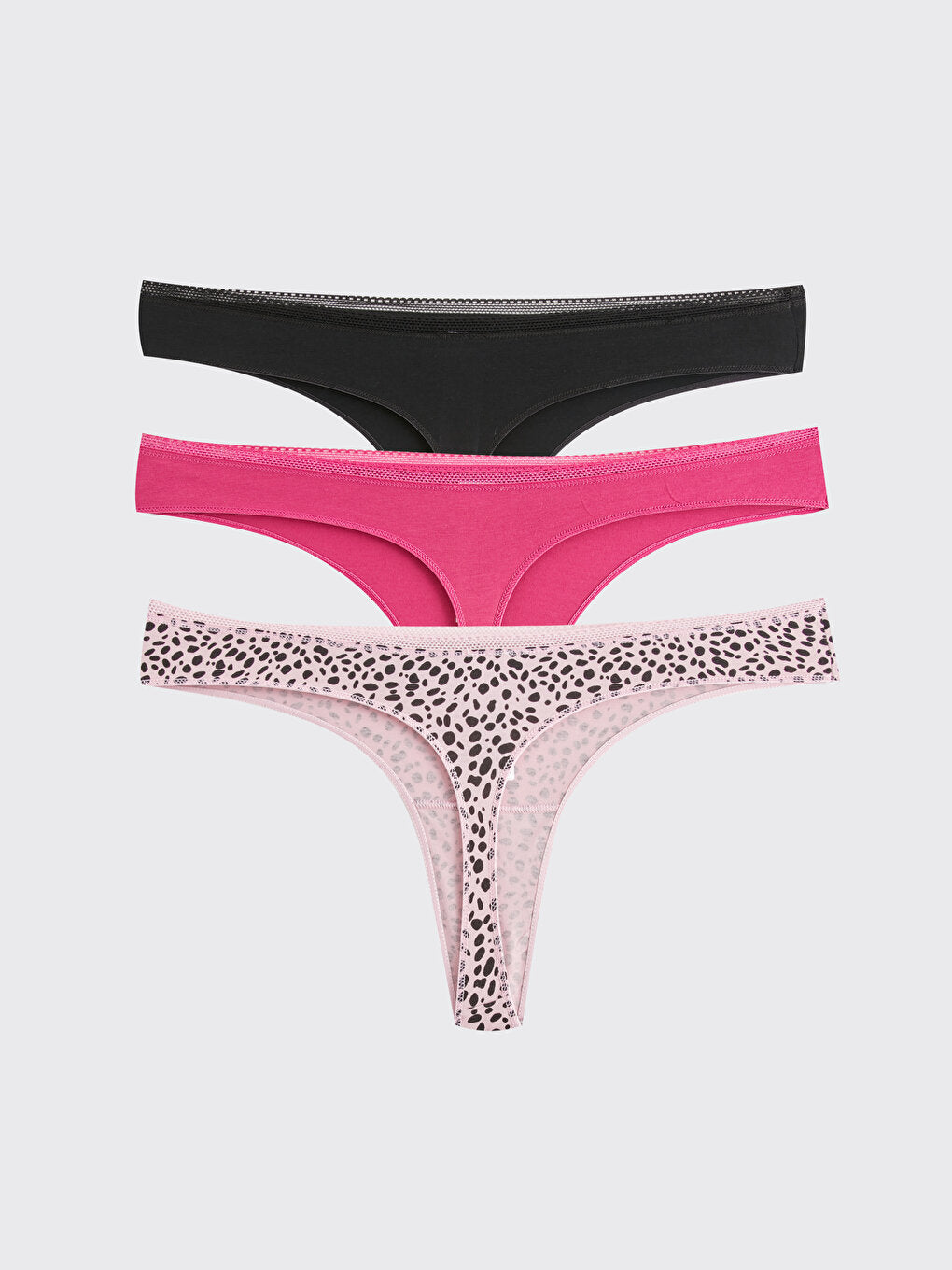 Patterned Thong Panties 3 Pack