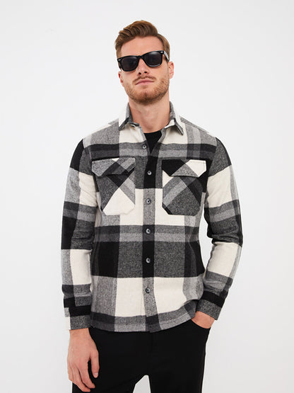 Comfortable Fit Long Sleeve Plaid Men's Lumberjack Shirt Jacket