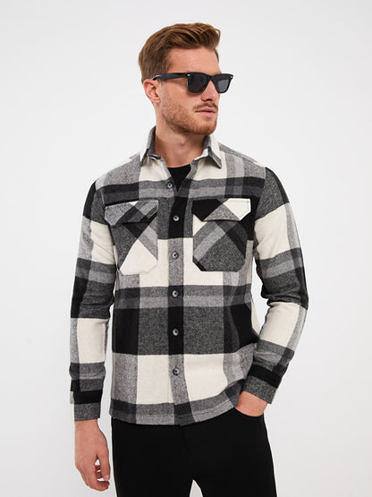 Comfortable Fit Long Sleeve Plaid Men's Lumberjack Shirt Jacket