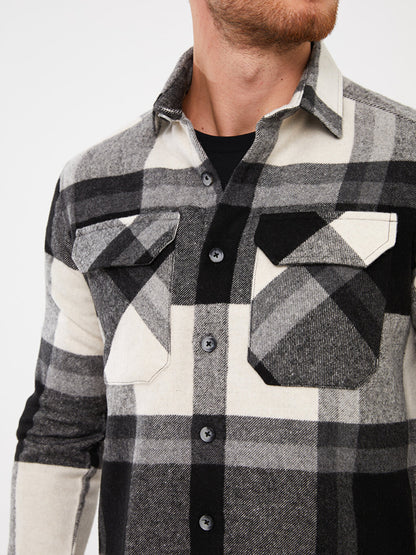 Comfortable Fit Long Sleeve Plaid Men's Lumberjack Shirt Jacket