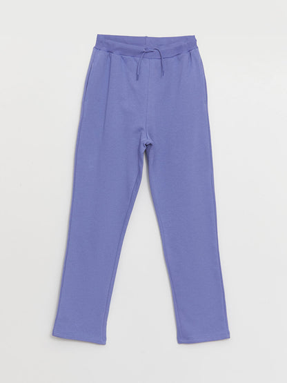 Basic Girls' Sweatpants with Elastic Waist