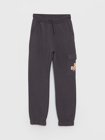 Girls' Cargo Sweatpants with Elastic Waist