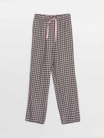 Shirt Collar Plaid Long Sleeve Women's Pajama Set