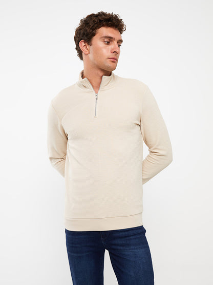 High Collar Long Sleeve Men's Sweatshirt