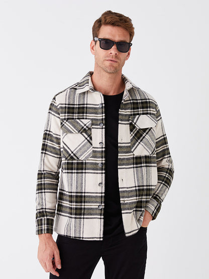 Comfortable Fit Long Sleeve Plaid Men's Lumberjack Shirt Jacket