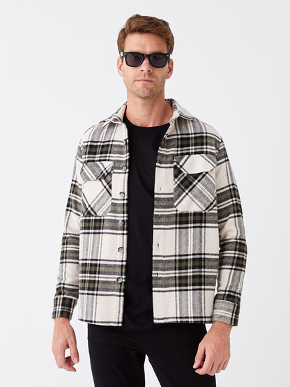 Comfortable Fit Long Sleeve Plaid Men's Lumberjack Shirt Jacket