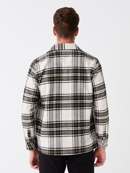 Comfortable Fit Long Sleeve Plaid Men's Lumberjack Shirt Jacket