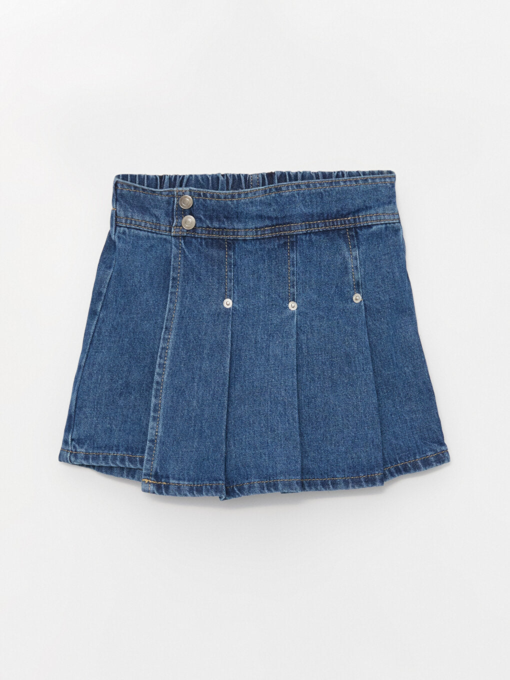 Girls' Jean Shorts Skirt with Elastic Waist