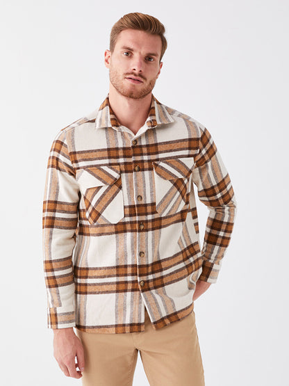 Comfortable Fit Long Sleeve Plaid Men's Lumberjack Shirt Jacket