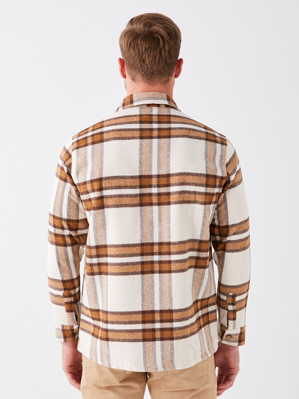 Comfortable Fit Long Sleeve Plaid Men's Lumberjack Shirt Jacket