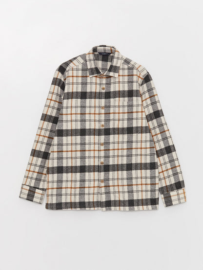 Comfortable Fit Long Sleeve Plaid Men's Shirt Jacket