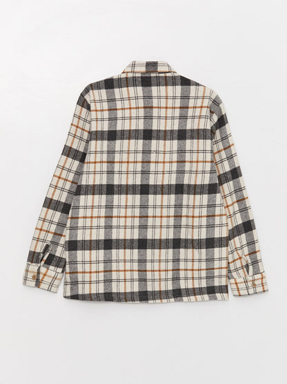 Comfortable Fit Long Sleeve Plaid Men's Shirt Jacket