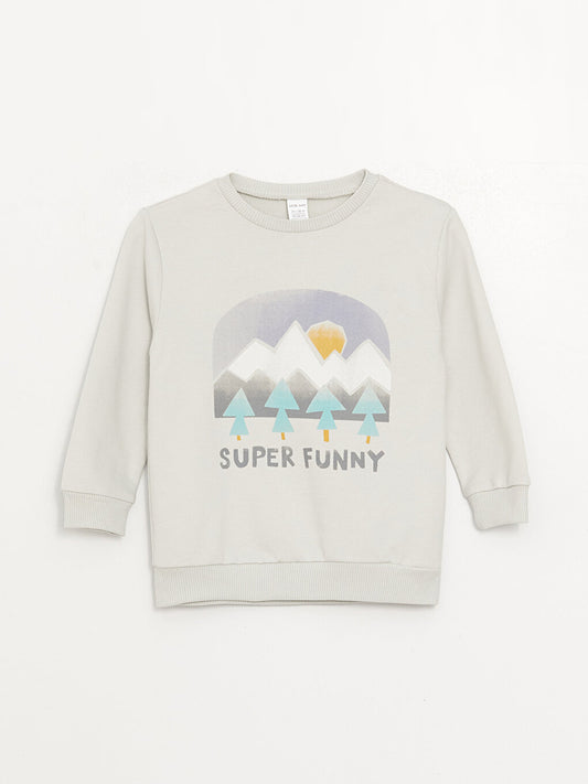 Crew Neck Printed Baby Boy Sweatshirt