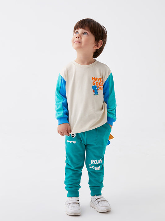 Printed Baby Boy Jogger Tracksuit Bottom with Elastic Waist