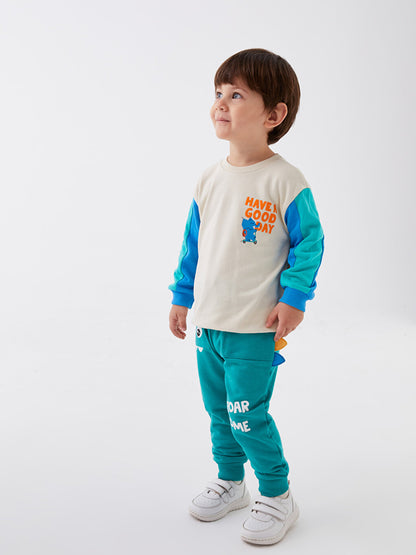 Printed Baby Boy Jogger Tracksuit Bottom with Elastic Waist