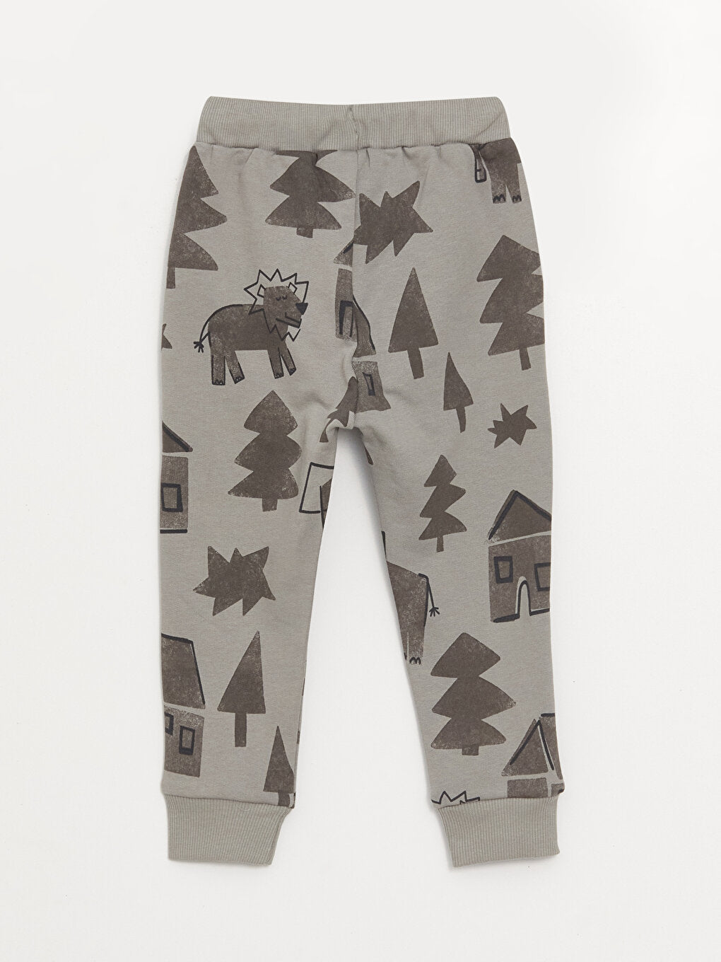 Printed Baby Boy Tracksuit Bottom with Elastic Waist