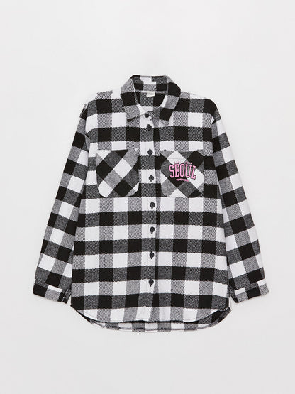 Plaid Long Sleeve Girls Shirt Jacket