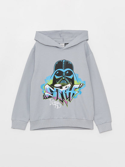 Hooded Star Wars Printed Long Sleeve Boy's Sweatshirt