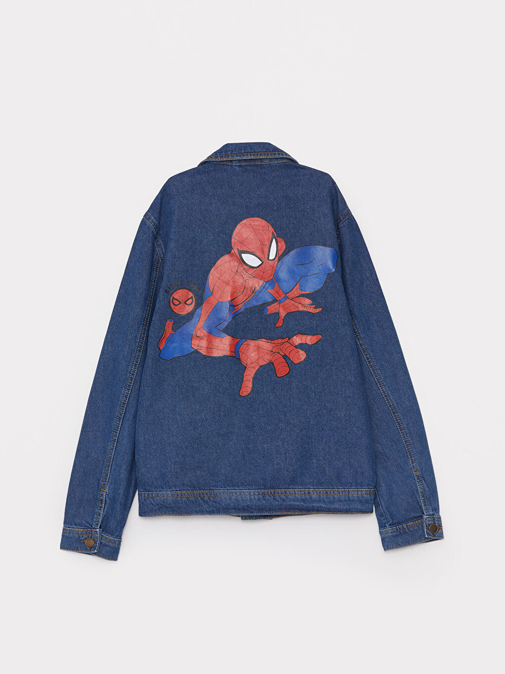 Shirt Collar Spiderman Printed Boys Jean Jacket