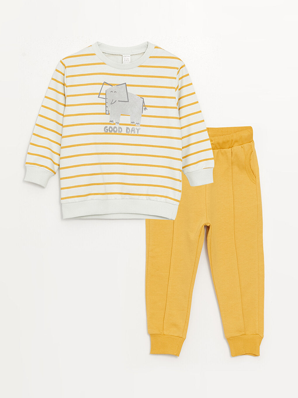 Crew Neck Long Sleeve Baby Boy Sweatshirt and Trousers 2-Piece Set