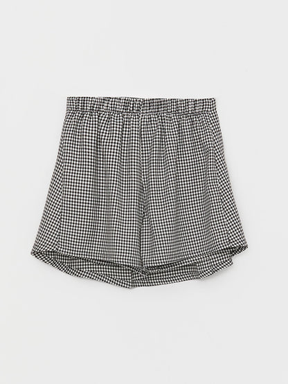 Plaid Girl's Shorts Skirt with Elastic Waist