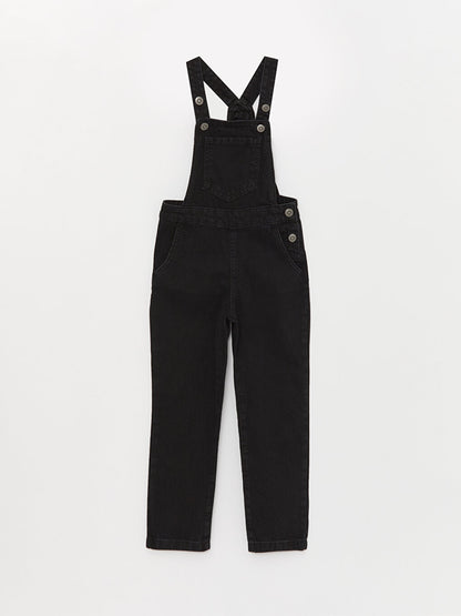 Square Neck Basic Strappy Girls Jean Salopet