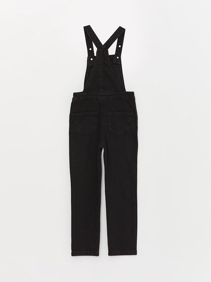 Square Neck Basic Strappy Girls Jean Salopet