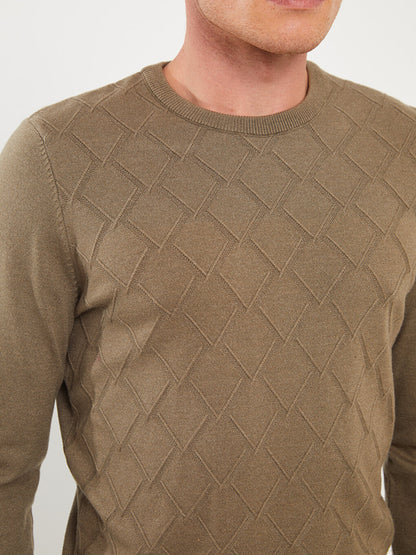 Crew Neck Long Sleeve Men's Knitwear Sweater