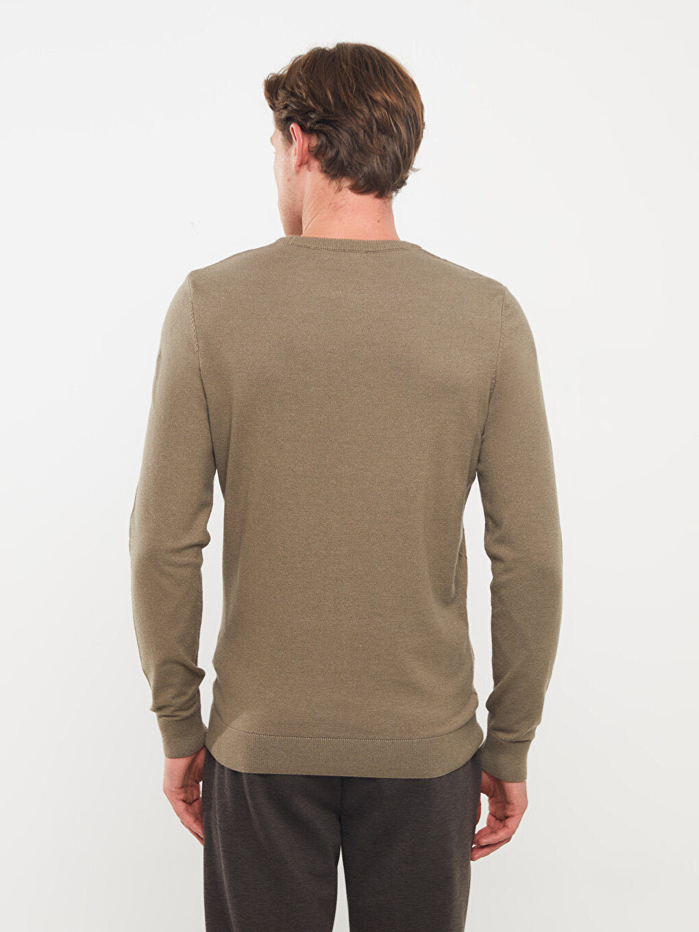 Crew Neck Long Sleeve Men's Knitwear Sweater