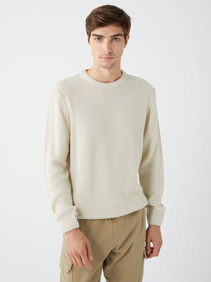 Crew Neck Long Sleeve Men's Knitwear Sweater