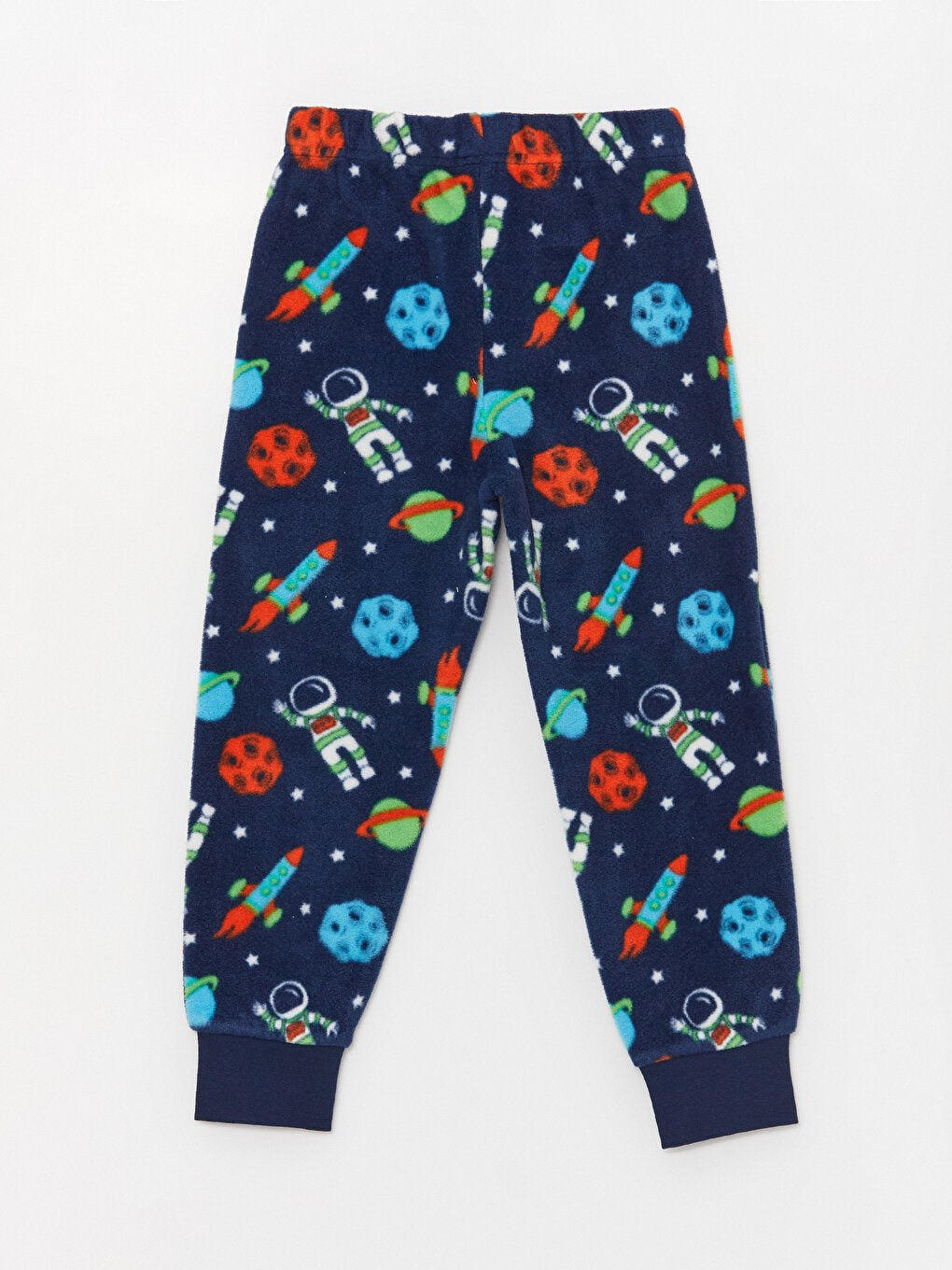 Crew Neck Printed Long Sleeve Fleece Boys' Pajama Set