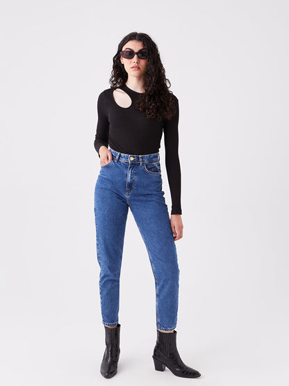 High Waist Mom Fit Women's Jean Trousers