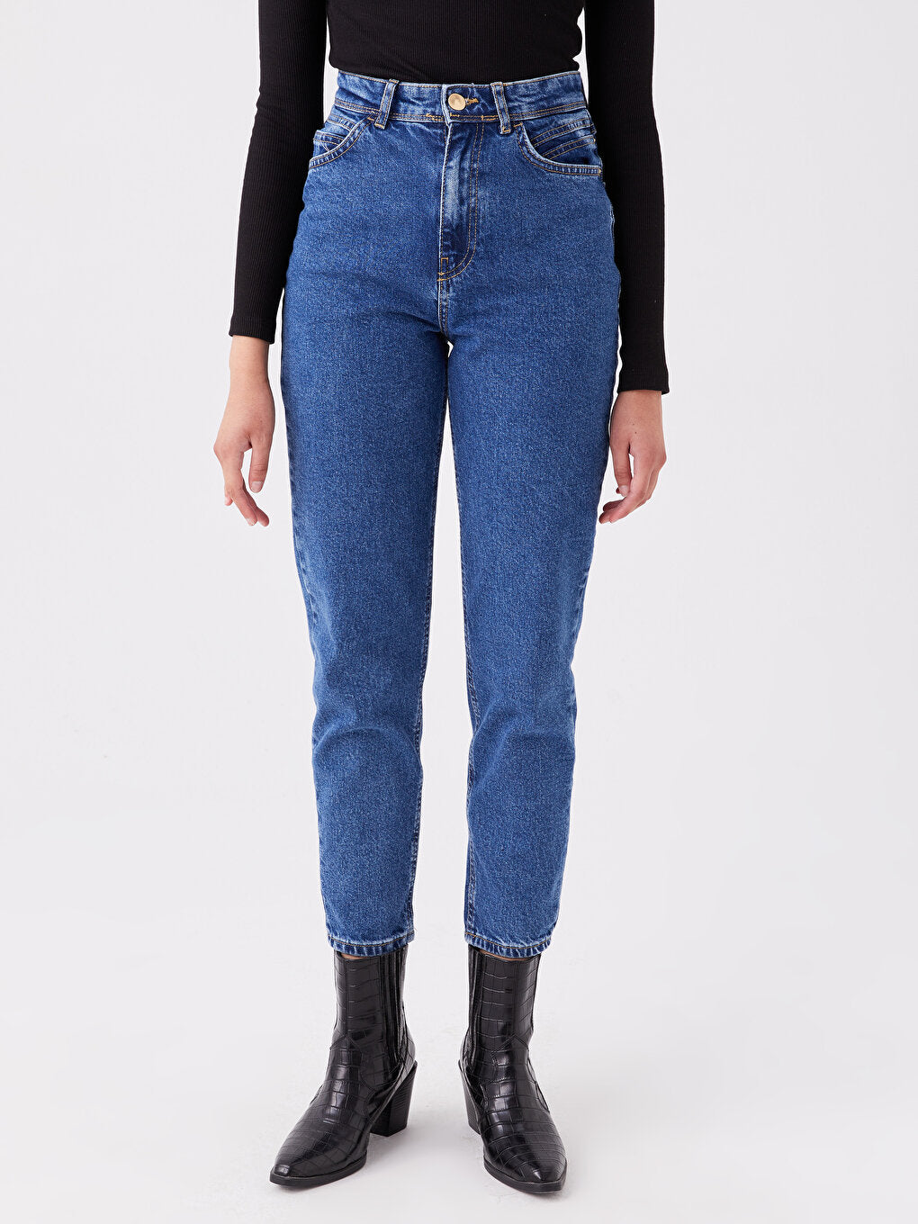 High Waist Mom Fit Women's Jean Trousers