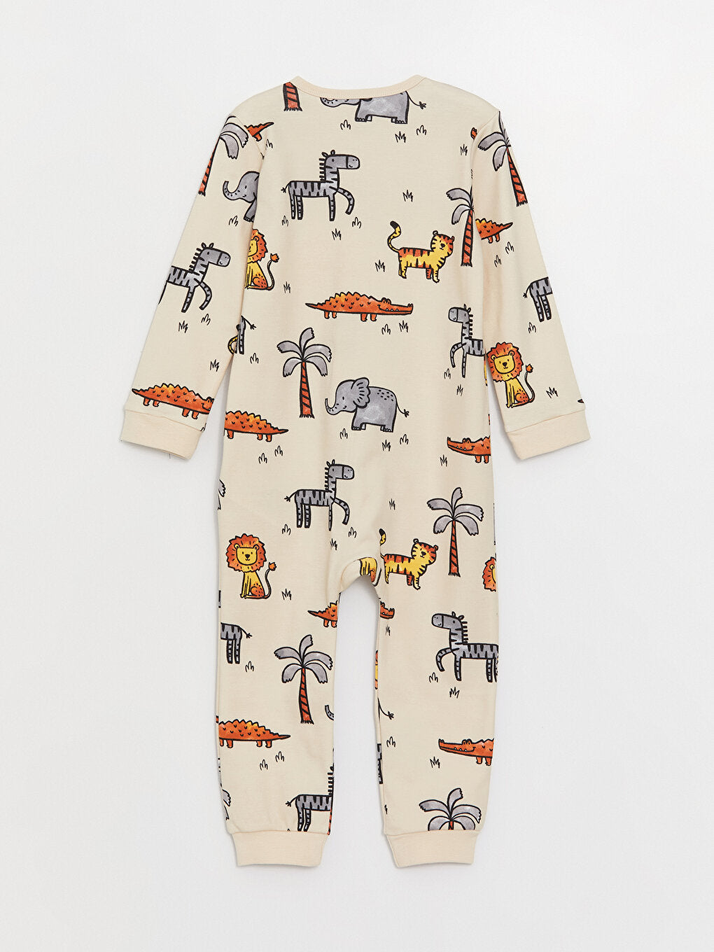 Crew Neck Long Sleeve Printed Baby Boy Jumpsuit 2-pack