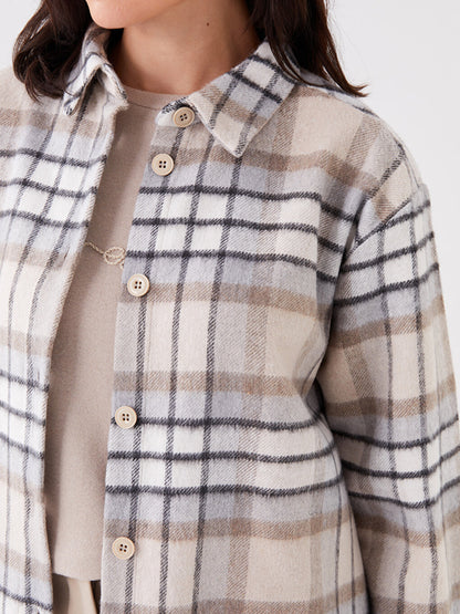 Plaid Long Sleeve Women's Shirt Jacket