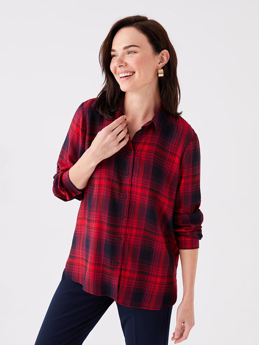 Plaid Long Sleeve Women's Shirt Tunic