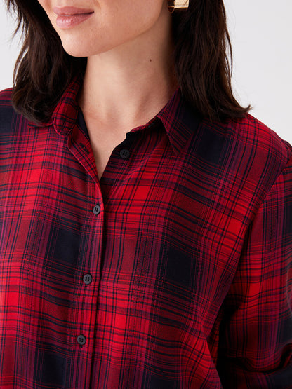 Plaid Long Sleeve Women's Shirt Tunic