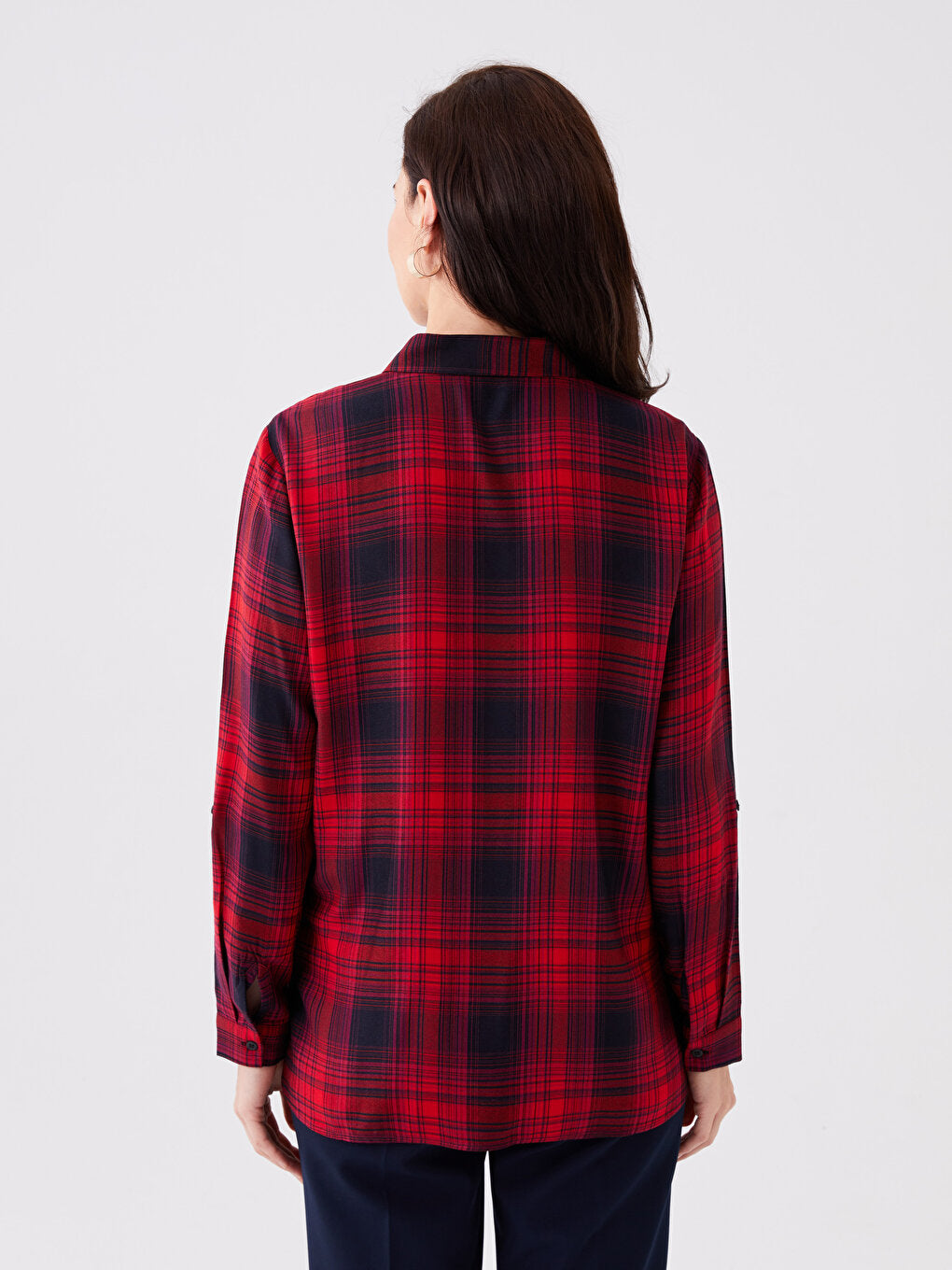 Plaid Long Sleeve Women's Shirt Tunic