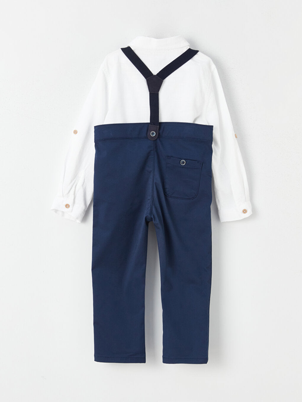 Baby Boy Pants Shirt Bow Tie and Trouser Suspenders Set of 4